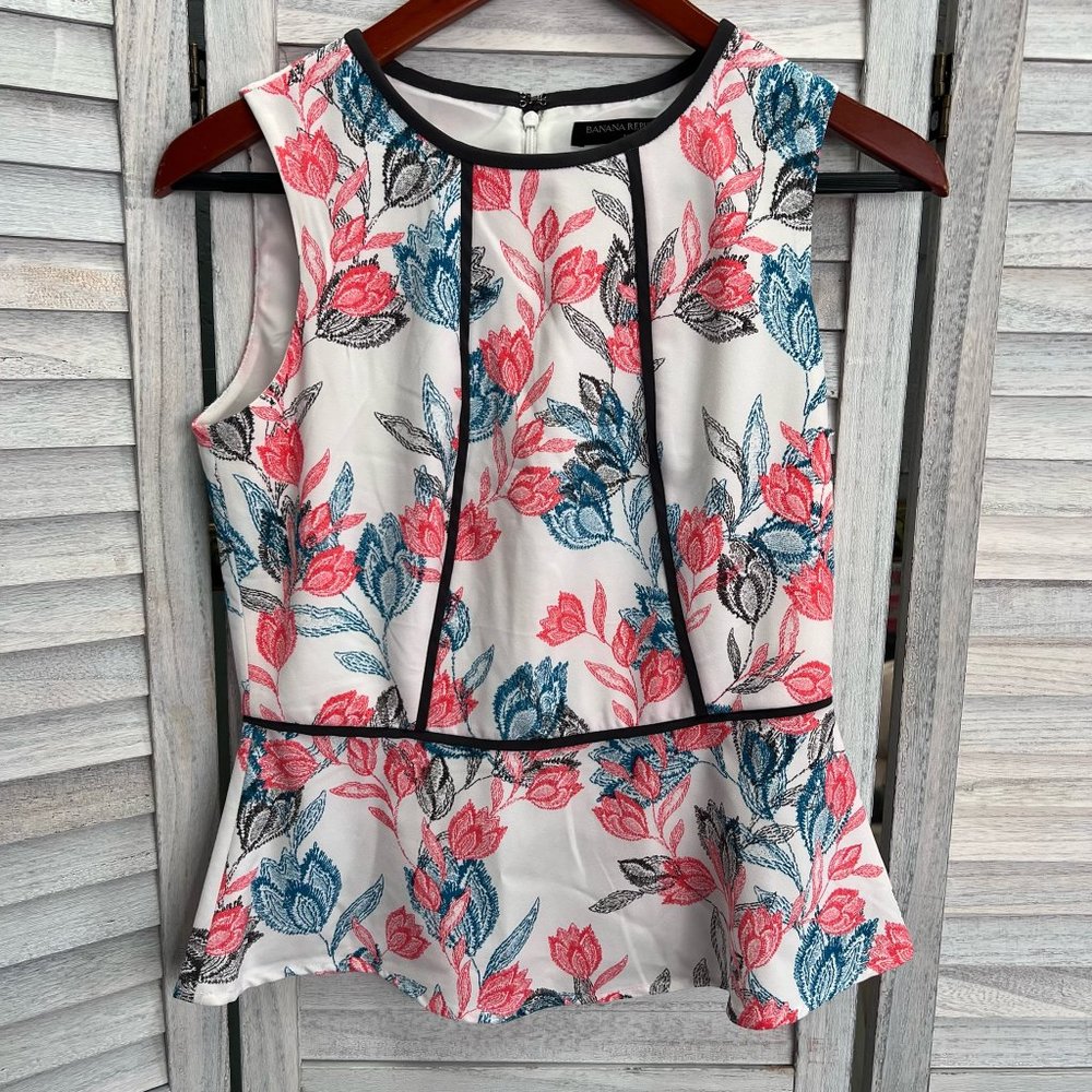 Banana Republic Top Blouse Women’s Colorful Floral Sleeveless Size 0